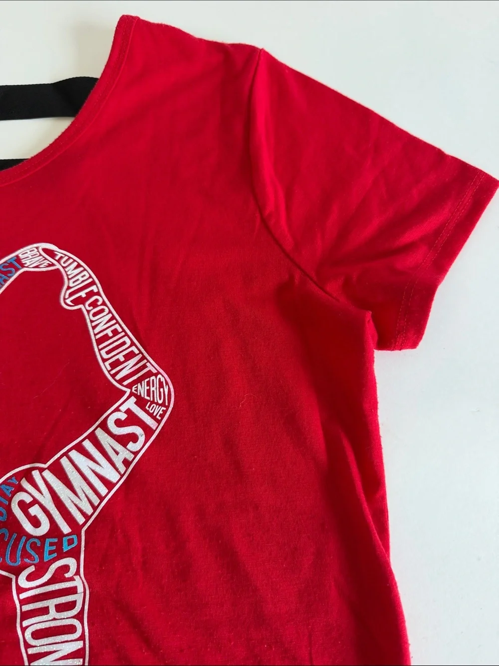 Girls' Justice Red Gymnast Silhouette Tee
